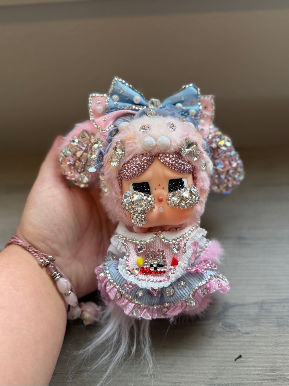 Popmart crybaby have a good run series - DIY with rhinestone